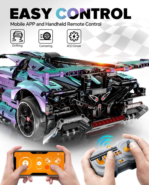 1: 10 Apollo Super Plated Sports Car, Remote Control Drift, Electric Gullwing Doors, 2036 Pcs - Image 2