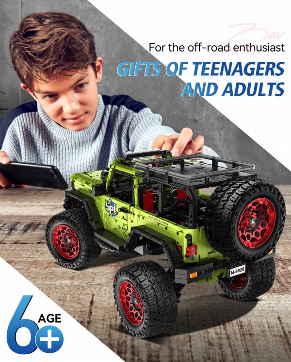 1: 6 Jeep Wrangler Off-Road Pickup Building Kit with Tank Steering, Adult Collectible Model Cars, 2121 Pcs - Image 5