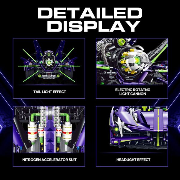 1: 8 Armor Apollo EVO Building Sets with Remote Control, Tail Propeller Can Rotate and Emit Light, Electric Door (3909Pcs) - Image 7
