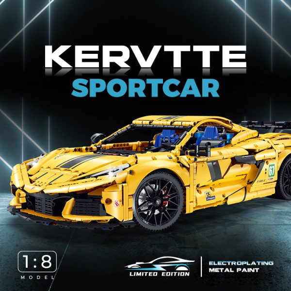 1: 8 Corvette C8 Supercar Building Sets with Remote Control, Electric lift tail, Electric Lifting Chassis, Electric Door (3788 Pcs) - Image 8