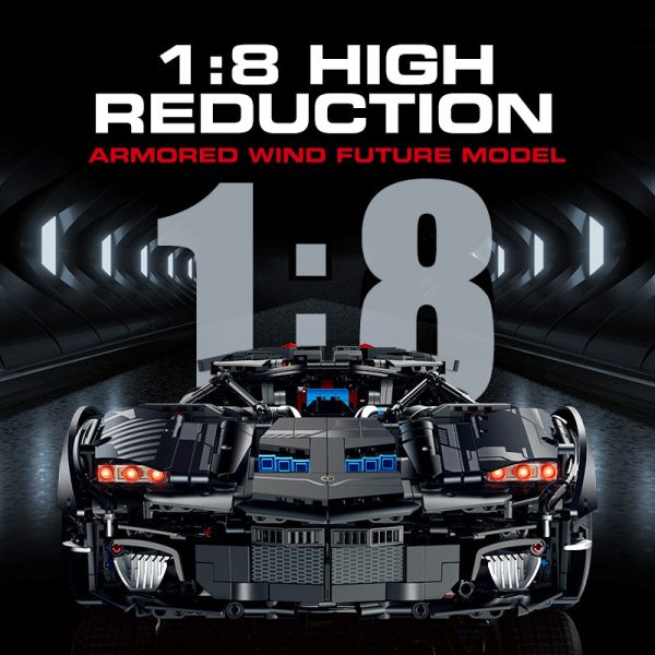 1: 8 Dark Armor Car Building Sets with Remote Control, Electric Lift Missile System, Electric Door (4290Pcs) - Image 4