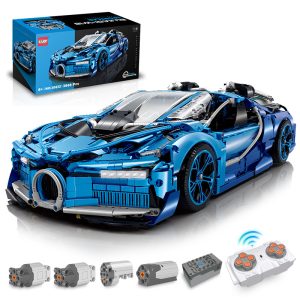 1: 8 Jet Bugatti Building Sets with Remote Control, Electric spray system and headlights (3868 Pcs)