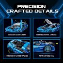 1: 8 Jet Bugatti Building Sets with Remote Control, Electric spray system and headlights (3868 Pcs)