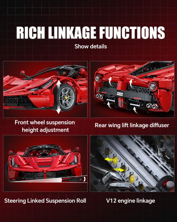 1: 8 LaFerrari C6 Sportcar Building Set, Fully Detailed Simulation, The Ultimate Collectible, None-Remote Controlled (4739Pcs) - Image 6
