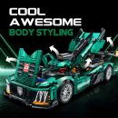 1: 8 Le Mans 9×8 RaceCar Building Sets with Remote Control, Electric Lift Tail Wing, Fluorescent Headlights (3746 Pcs)