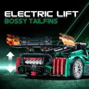 1: 8 Le Mans 9×8 RaceCar Building Sets with Remote Control, Electric Lift Tail Wing, Fluorescent Headlights (3746 Pcs)