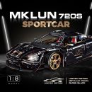 1: 8 McLaren 720S Supercar Building Sets with Remote Control, Electric Lift Convertible and Suspension, Electric Door, Tail Lift Design (3658Pcs)
