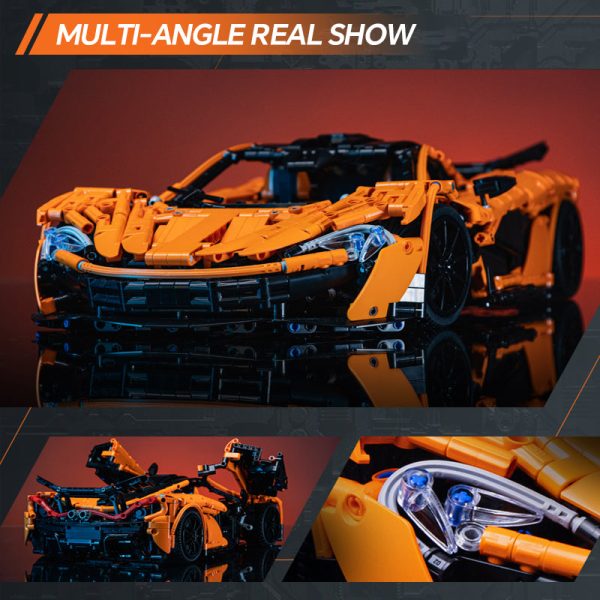 1: 8 McLaren Smiling M1 Building Sets, Rear wing linked air suspension, Butterfly Wing Door, None-Remote Controlled (3617 Pcs) - Image 7