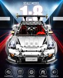 1: 8 Sliver Porsche GT2 RS with Electric Suspension Lifting, Electric Doors Remote Control Model (3389 Pcs)