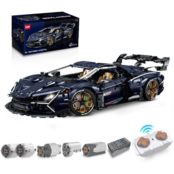 1: 8 Starry Night Sportcar with Remote Control, Electric Lifting Chassis, Electric Door (4106 Pcs)