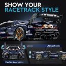 1: 8 Starry Night Sportcar with Remote Control, Electric Lifting Chassis, Electric Door (4106 Pcs)