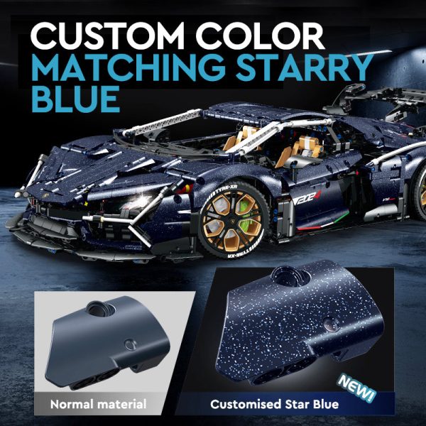 1: 8 Starry Night Sportcar with Remote Control, Electric Lifting Chassis, Electric Door (4106 Pcs) - Image 4
