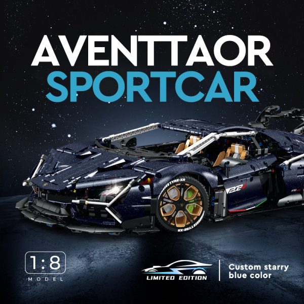 1: 8 Starry Night Sportcar with Remote Control, Electric Lifting Chassis, Electric Door (4106 Pcs) - Image 5