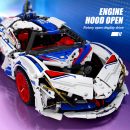 1:10 Apollo EVO Supercar Building Kit, Remote Control Drift, Electrically Deployable Rear Wing, 2088 Pcs