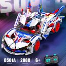 1:10 Apollo EVO Supercar Building Kit, Remote Control Drift, Electrically Deployable Rear Wing, 2088 Pcs