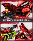 1:10 Lamborghini Plated Sports Car with Electric Chassis Lifting, Electric Driftable Remote Control Model (1889 Pcs)