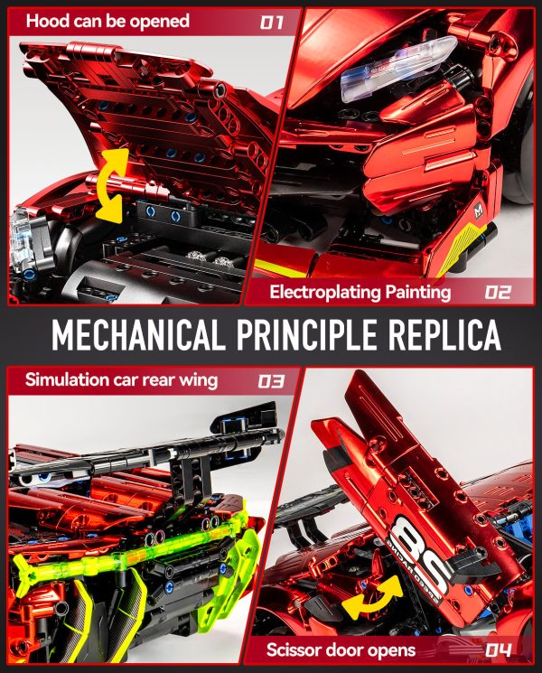 1:10 Lamborghini Plated Sports Car with Electric Chassis Lifting, Electric Driftable Remote Control Model (1889 Pcs) - Image 3