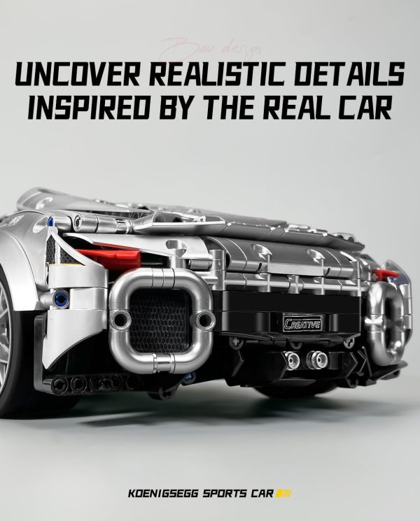 1:10 Silver Koenigsegg Building Sets (2086Pcs) - Image 2