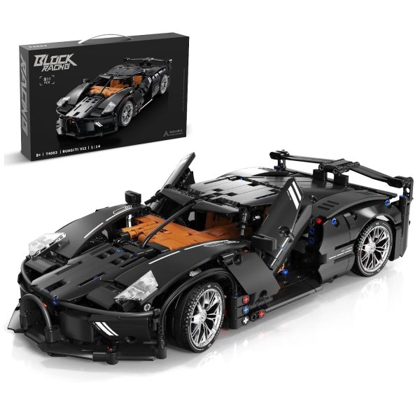 1:14 Bugatti Night V12 Sports Car Building Sets, Collectable Model for Boys Men Teens (1056 Pcs)