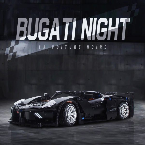 1:14 Bugatti Night V12 Sports Car Building Sets, Collectable Model for Boys Men Teens (1056 Pcs) - Image 2