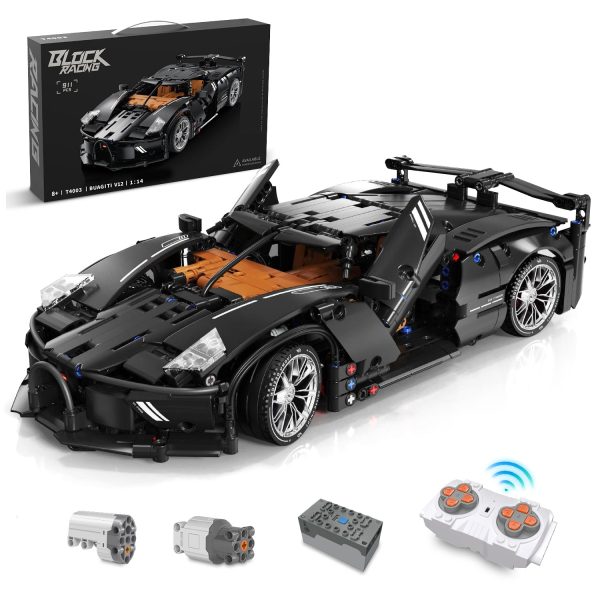 1:14 Bugatti Night V12 Sports Car Building Sets, Collectable Model for Boys Men Teens (1056 Pcs) - Image 7