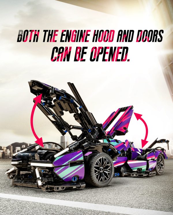 1:14 Cyberpunk Sports Car Building Sets, Collectable Model for Boys Men Teens (1124Pcs) - Image 2