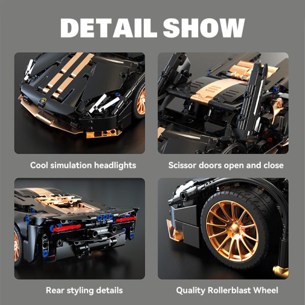 1:14 Lamborghini P1 Sports Car Building Sets, Collectable Model for Boys Men Teens (1309 Pcs) - Image 3