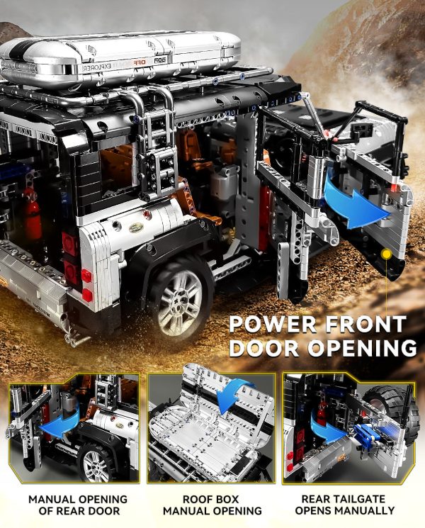 1:8 Land Rover Silver Off-Road MOC Building Blocks and Electric Engineering Toy, Remote Control (5268 Pcs) - Image 3