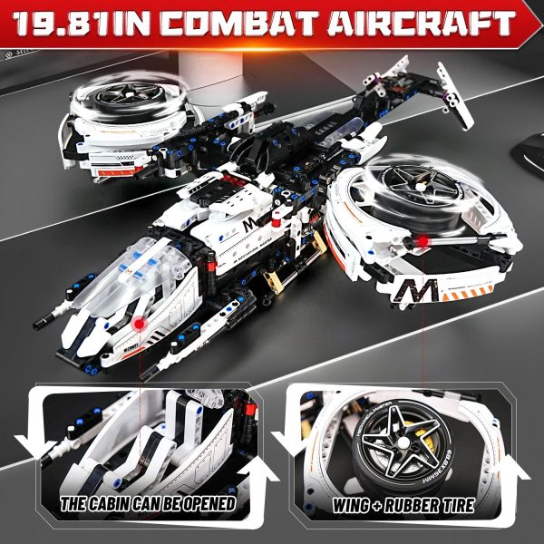 2 in 1 Porsche 911 Building Set and Star Space Fighter Building Set, Remote Control, 1860Pcs - Image 5
