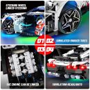 2 in 1 Porsche 911 Building Set and Star Space Fighter Building Set, Remote Control, 1860Pcs