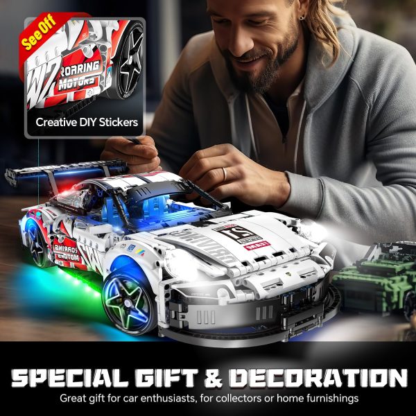 2 in 1 Porsche 911 Building Set and Star Space Fighter Building Set, Remote Control, 1860Pcs - Image 7