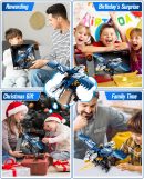 BAV Blue Eagle Hand-held Launch Toy Building Set with Movable Wings, 630Pcs
