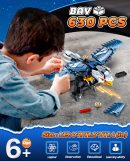 BAV Blue Eagle Hand-held Launch Toy Building Set with Movable Wings, 630Pcs