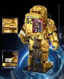 Gold Astronaut Building Sets with Variable Light Blocks, Space Exploration Model with Display Stand