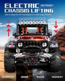 Jeep Wrangler Plated Off-Road Pickup with Electric Chassis Lifting, 1:10 MOC Remote Control Truck, 2088 Pcs