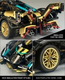 Lamborghini V12 Black Sports Car MOC Building Kits, 1:14 Car Model for Boys Men, 1124Pcs