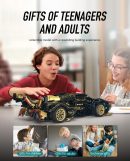 Lamborghini V12 Black Sports Car MOC Building Kits, 1:14 Car Model for Boys Men, 1124Pcs