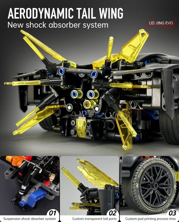 Sports Car Building Sets, Adults Model and Racing Sports Collectable Model, 1:14 Construction Toy Sports Car for Boys Men Teens - Image 2