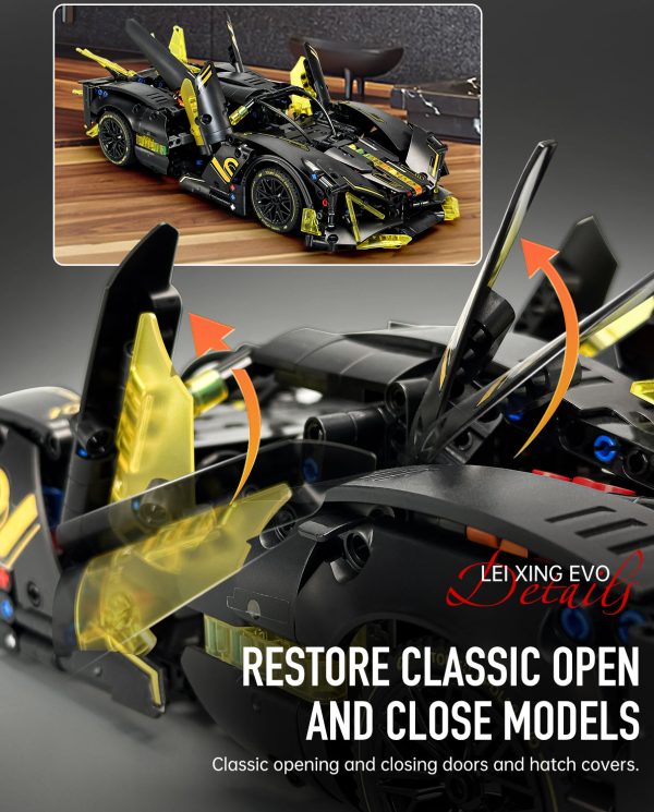 Sports Car Building Sets, Adults Model and Racing Sports Collectable Model, 1:14 Construction Toy Sports Car for Boys Men Teens - Image 4