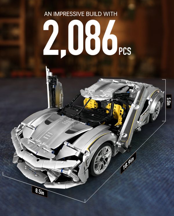 1:10 Silver Koenigsegg Building Sets (2086Pcs) - Image 5