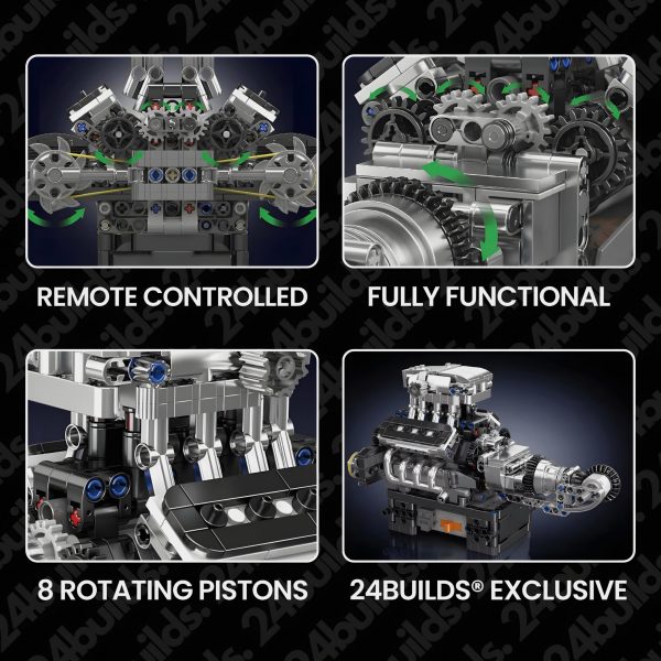 MOTORISED BRITISH SUPERCAR V8 ENGINE | 736PCS - Image 4