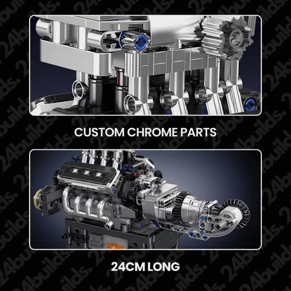 MOTORISED BRITISH SUPERCAR V8 ENGINE | 736PCS - Image 5