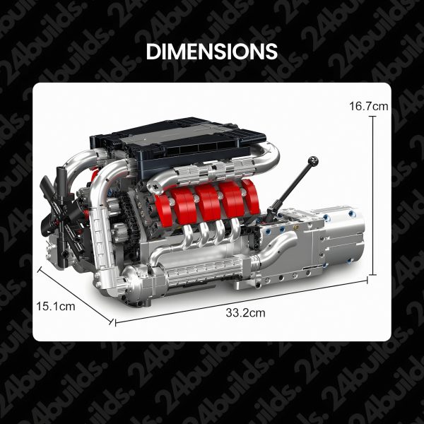 MOTORISED GERMAN V8 ENGINE WITH GEARBOX | 1168PCS - Image 7