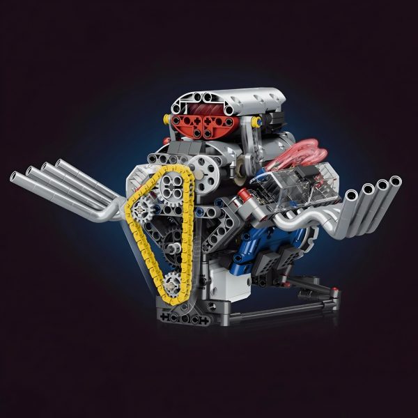 MOTORISED HOT ROD V8 ENGINE | 662PCS - Image 2