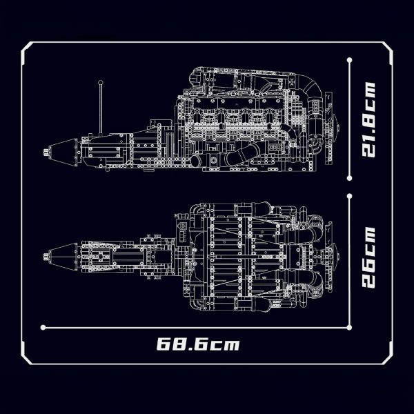 THE ULTIMATE CHROME 5.5L V8 ENGINE & GEARBOX | 2898PCS - Image 11