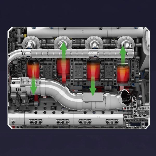 THE ULTIMATE CHROME 5.5L V8 ENGINE & GEARBOX | 2898PCS - Image 7