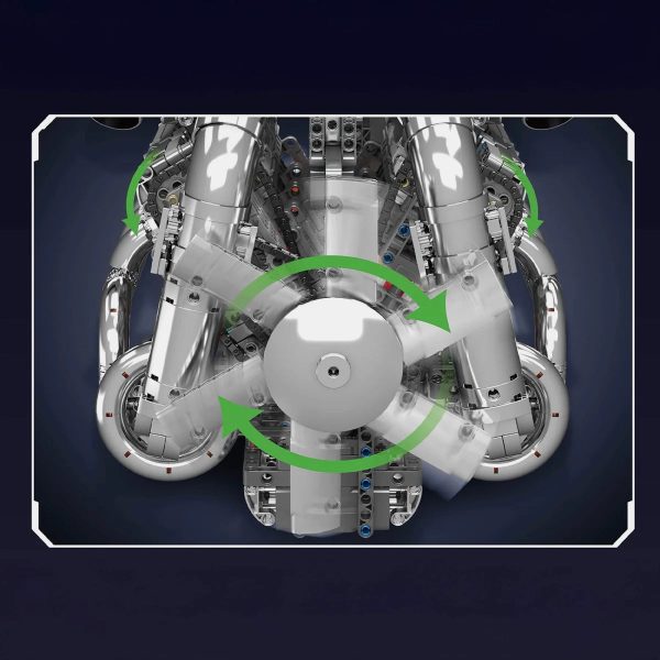 THE ULTIMATE CHROME 5.5L V8 ENGINE & GEARBOX | 2898PCS - Image 8