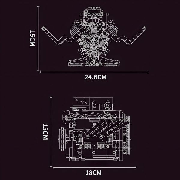MOTORISED HOT ROD V8 ENGINE | 662PCS - Image 7