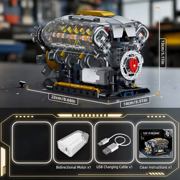 MOTORISED V8 ENGINE | 692PCS - Image 5