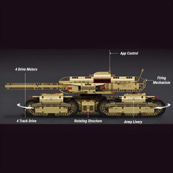 REMOTE CONTROLLED ARMY 4 TRACK TANK | 3294PCS - Image 3
